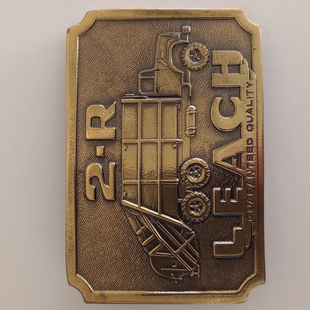 Vtg 2-R Leach Garbage Truck Belt Buckle